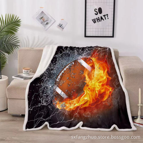 double-deck couch throw blanket with basketball